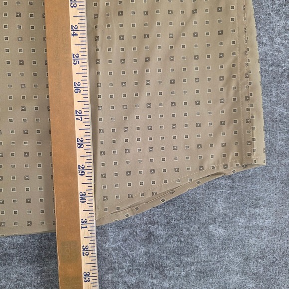 NWT Wrangler Classic Shirt Medium Tan Geometric Relaxed Long Sleeve Button Down - Picture 11 of 13